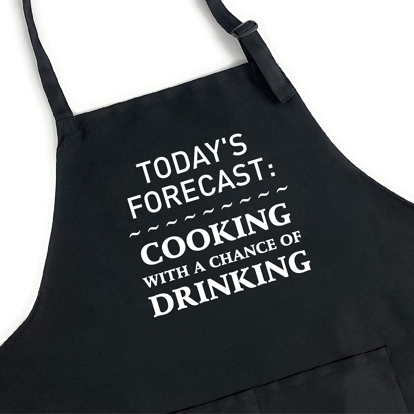 XBPDMWIN Aprons for Men Funny, Men's BBQ Aprons Cooking with A Chance of Drinking, Fully Adjustable, Two Pockets, Extra Long Ties