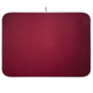 xigua burgundy red solid color dish drying mat for kitchen counter, absorbent microfiber dishes drainer mats, tableware protector dish drying pad 18x24in