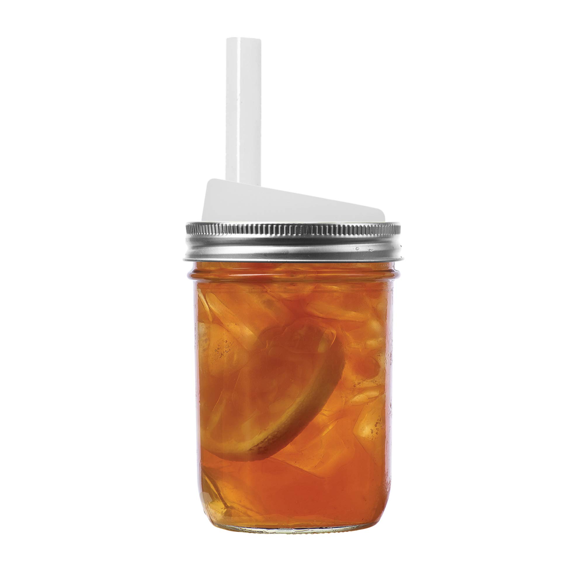 Jarware Translucent Straw, 82679 Wide Mouth Drink Lid, Set of 4