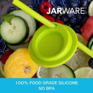 Jarware Translucent Straw, 82679 Wide Mouth Drink Lid, Set of 4