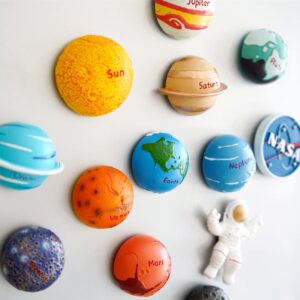 planet magnet - 13pcs cool decorative solar system refrigerator magnet for school office whiteboard locker, great astronomy gift for space lover teens adult - big strong magnet with gift packed