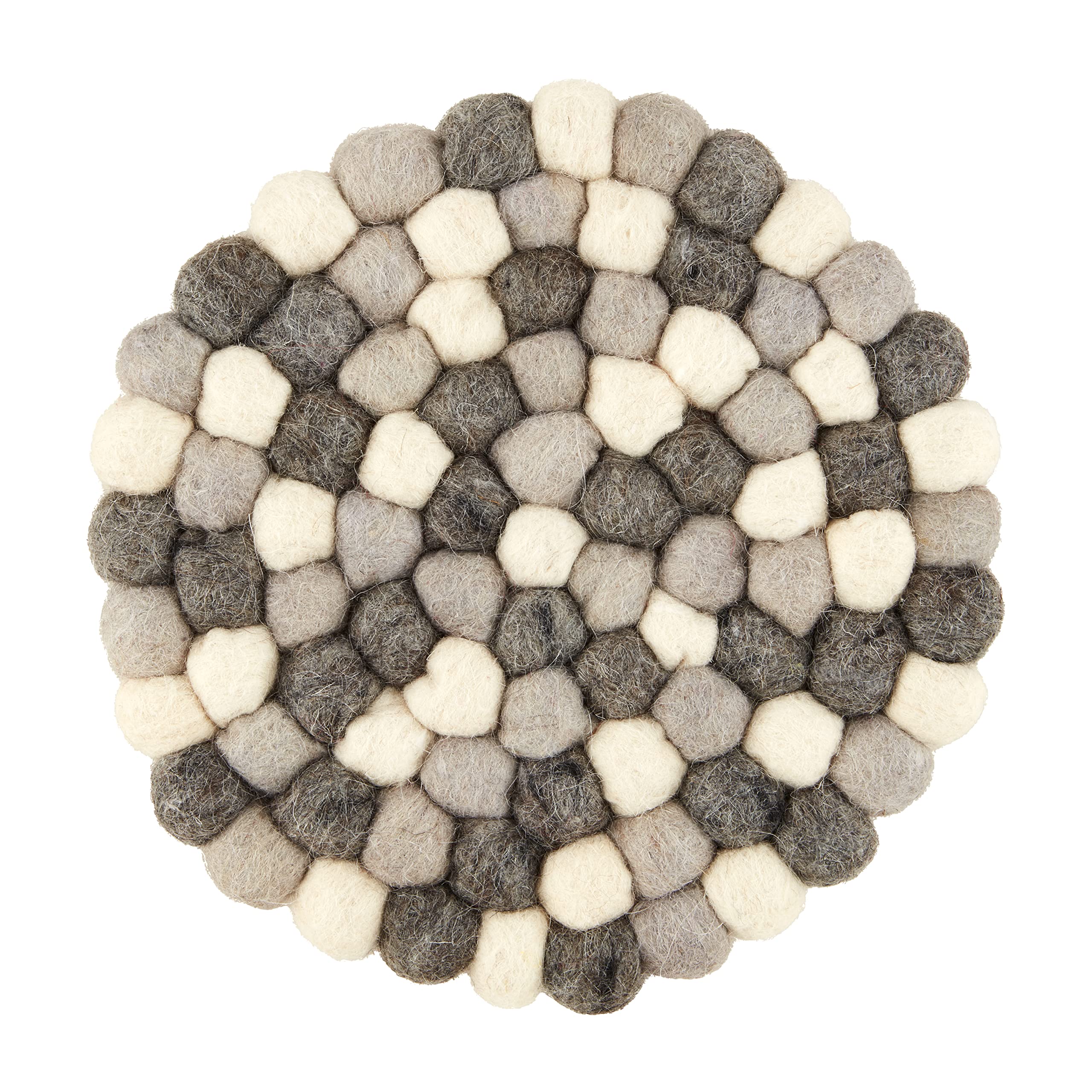 Mud Pie Felted Wool Trivet, small 5" x 4" dia | large 6 1/2" x 4 1/4" dia, GRAY