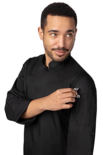 Chef Works Unisex Sustainable Hartford Chef Coat, Black, Medium