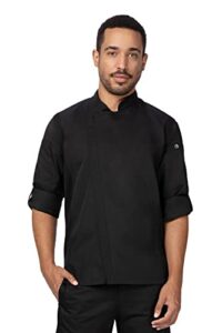 chef works unisex sustainable hartford chef coat, black, medium