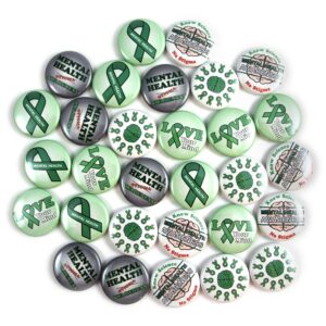 mental health awareness mini magnets. (1" magnets, 30 piece set)
