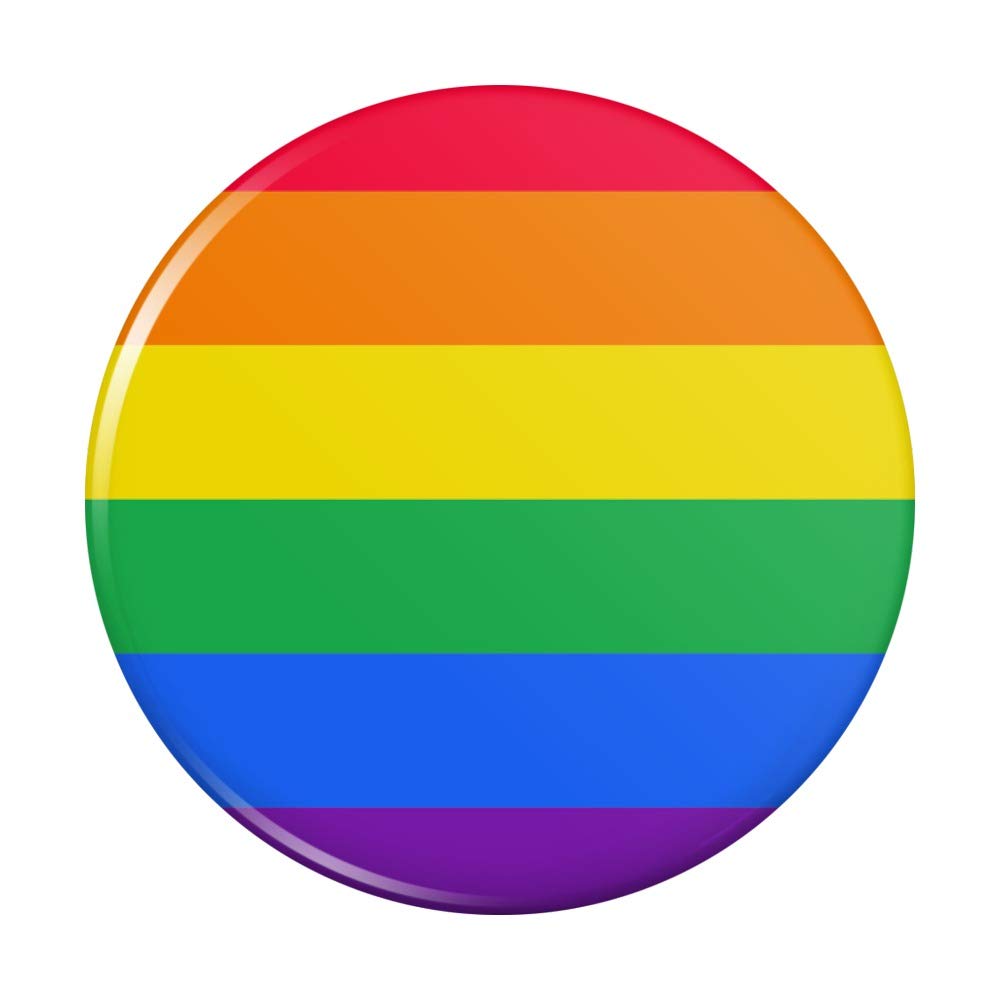 Rainbow Pride Gay Lesbian Contemporary Kitchen Refrigerator Locker Button Magnet - 1" Diameter