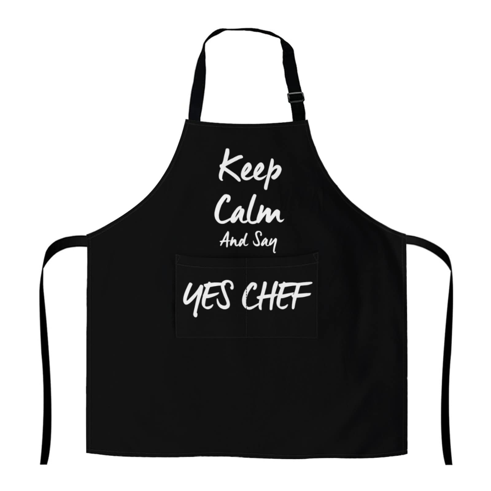 Cilouebghg Keep Calm and say yes chef Design Funny Cooking Chef Apron with Pockets BBQ Kitchen Work Apron Birthday Dad Creative Gifts For Women/Man