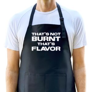 up the moment that's not burnt that's flavor apron, funny apron for men, bbq grill apron, chef apron, funny apron for dad, mens funny apron, funny chef apron for men