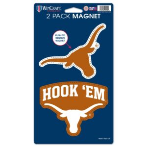wincraft ncaa university of texas wcr29052014 magnets (2 pack), 5" x 9"
