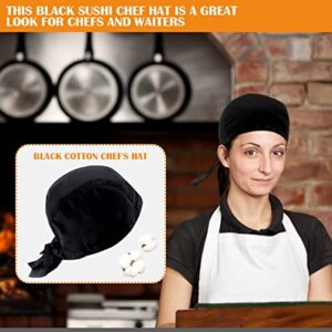 FERCAISH Japanese Chef Hat Cooking Hats, Unisex Adjustable Dirt-Resistant Kitchen Cooking Chef Cap for Kitchen Cooking Service (Black)