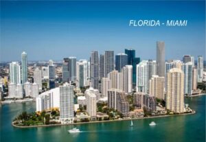 florida usa united states fridge refrigerator magnets (3 piece, style: miami #fl68)