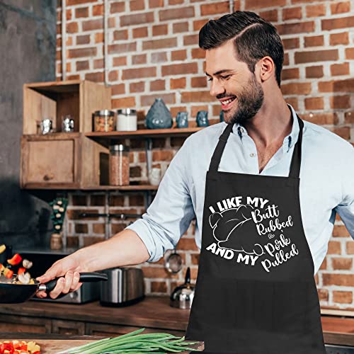 Cusugbaso Grilling Aprons for men, One Size Funny Grill Aprons with Three Pockets Cooking Chef Aprons Funny Birthday, Christmas, Father's Day Grill Gifts for Dad, Men, Husband