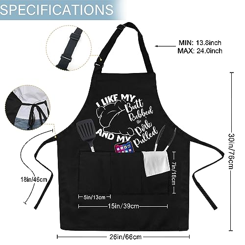 Cusugbaso Grilling Aprons for men, One Size Funny Grill Aprons with Three Pockets Cooking Chef Aprons Funny Birthday, Christmas, Father's Day Grill Gifts for Dad, Men, Husband