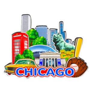 chicago illinois usa magnet fridge magnet wooden 3d landmarks travel collectible souvenirs decoration handmade-1090