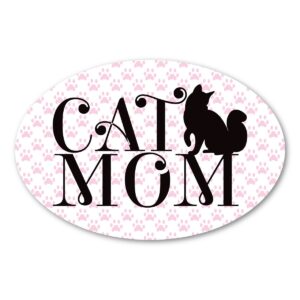 cat mom oval magnet by magnet america is 4" x 6" made for vehicles and refrigerators