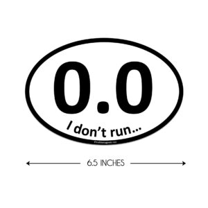 0.0 Black Marathon No Running Oval Car Magnet 4" x 6"