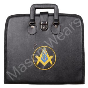 Masonic Regalia Master Mason MM/WM Apron Case golden Bullion embroidered (15 X 17 INCH), Gold,bullion