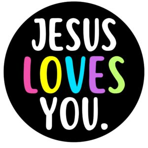 jesus loves you magnet, religious bumper sticker magnetic decal, decoration for cars, office, an classroom, 5.5 inches