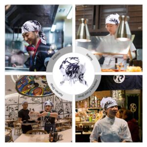 YARNOW Japanese Sushi Chef Hat Waiter Cook Chef Cap Skull Cap for Home Kitchen Restaurants (B)