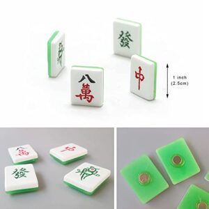 4 PCS Mahjong Fridge Magnet, Chinese Mini Mahjong Fridge Magnet Whiteboard Magnet Fridge Board Magnet