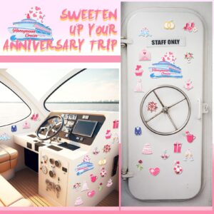 Oudain 19 Pcs Honeymoon Cruise Door Decorations Wedding Cruise Door Magnets Honeymoon Cruise Sign Wedding Car Magnets Cruise Ship Magnets for Honeymoon Anniversary Wedding Carnival Cruise Party Decor