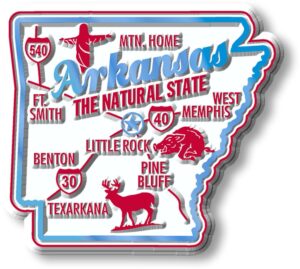arkansas premium state magnet by classic magnets, 2.3" x 2.1", collectible souvenirs made in the usa
