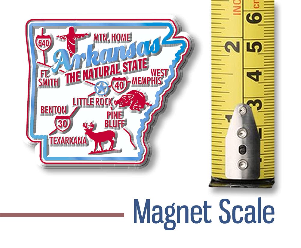 Arkansas Premium State Magnet by Classic Magnets, 2.3" x 2.1", Collectible Souvenirs Made in The USA