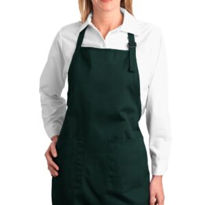 Full Length Apron with Pockets, Color: Hunter, Size: One Size