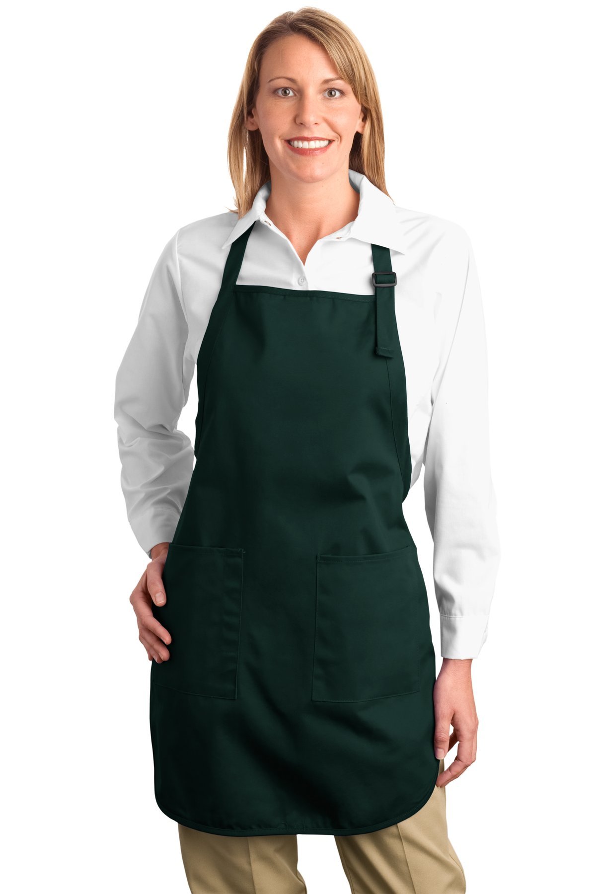 Full Length Apron with Pockets, Color: Hunter, Size: One Size