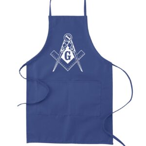 traditional square & compass masonic cooking kitchen apron - [royal]