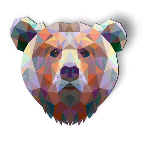 Bear Modern Triangles - Magnet - Car Fridge Locker - Select Size