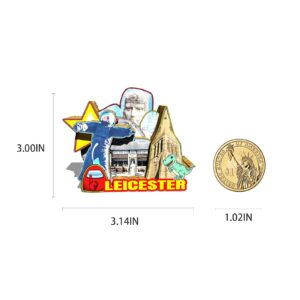 UK Leicester England Magnet Fridge Magnet Wooden 3D Landmarks Travel Collectible Souvenirs Decoration Handmade-2