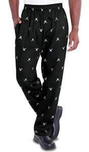 chefuniforms.com men's knives print baggy chef pant (xl)