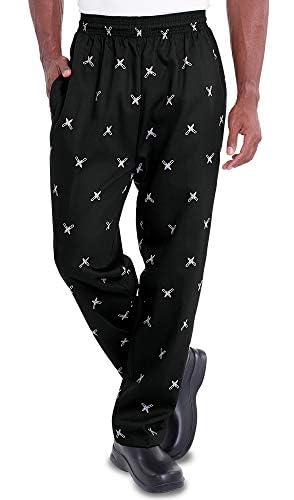 ChefUniforms.com Men's Knives Print Baggy Chef Pant (XL)