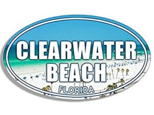 ghaynes distributing magnet oval clearwater beach magnet(florida fl logo) 3 x 5 inch