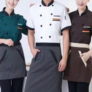 Personalized Chef Coat Short Sleeve Embroidered Chef Shirt Custom Food Service Uniform Chef Jacket for Men Women