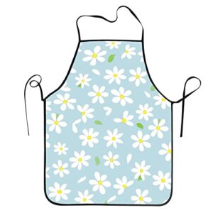 cute daisies on a blue sky aprons for women men waterproof bib apron chef aprons for kitchen cooking baking bbq gardening
