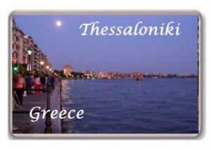 greece thessaloniki by night/fridge magnet.!!!!
