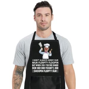 bwwktop swedish chef kitchen apron tv show fans gifts i don't always herdy dur mur flerpty floopin adjustable aprons (herdy dur)