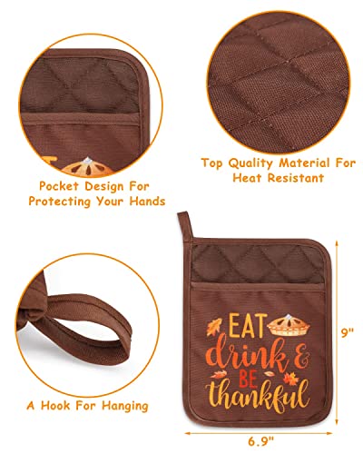 Thanksgiving Apron Mitt and Pot Holder Thanksgiving Kitchen Gift Set Happy Thanksgiving Fall Turkey Cooking Chef Adjustable Baking Apron Funny Housewarming Friendsgiving Wedding Gifts for Women