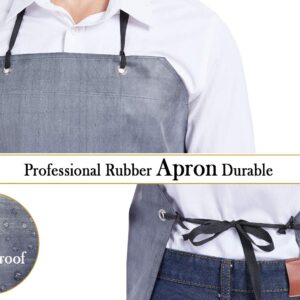 Nanxson Men’s Apron Thick Rubber Waterproof Apron Factory Butcher Adjustable Working Apron CF3024 (white)