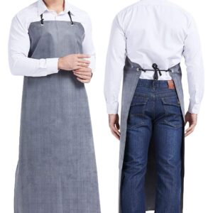 Nanxson Men’s Apron Thick Rubber Waterproof Apron Factory Butcher Adjustable Working Apron CF3024 (white)