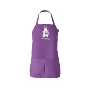 apron heroes - purple apron, baking apron, baking apron for women, & men, portion of profits are donated to end child hunger in the usa, purple white