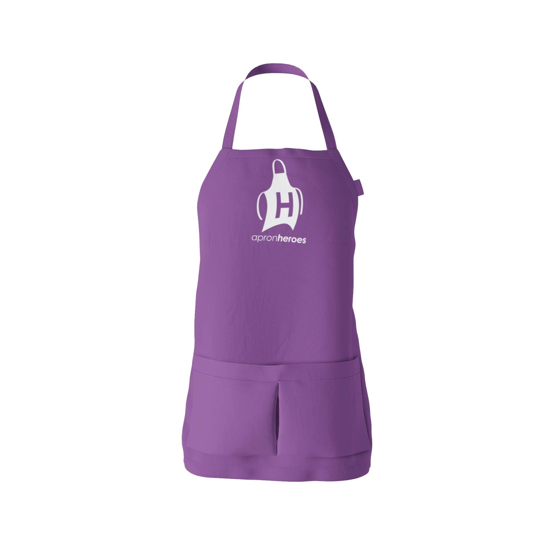 APRON HEROES - Purple Apron, Baking Apron, Baking Apron for Women, & Men, Portion of Profits Are Donated to End Child Hunger in the USA, Purple White