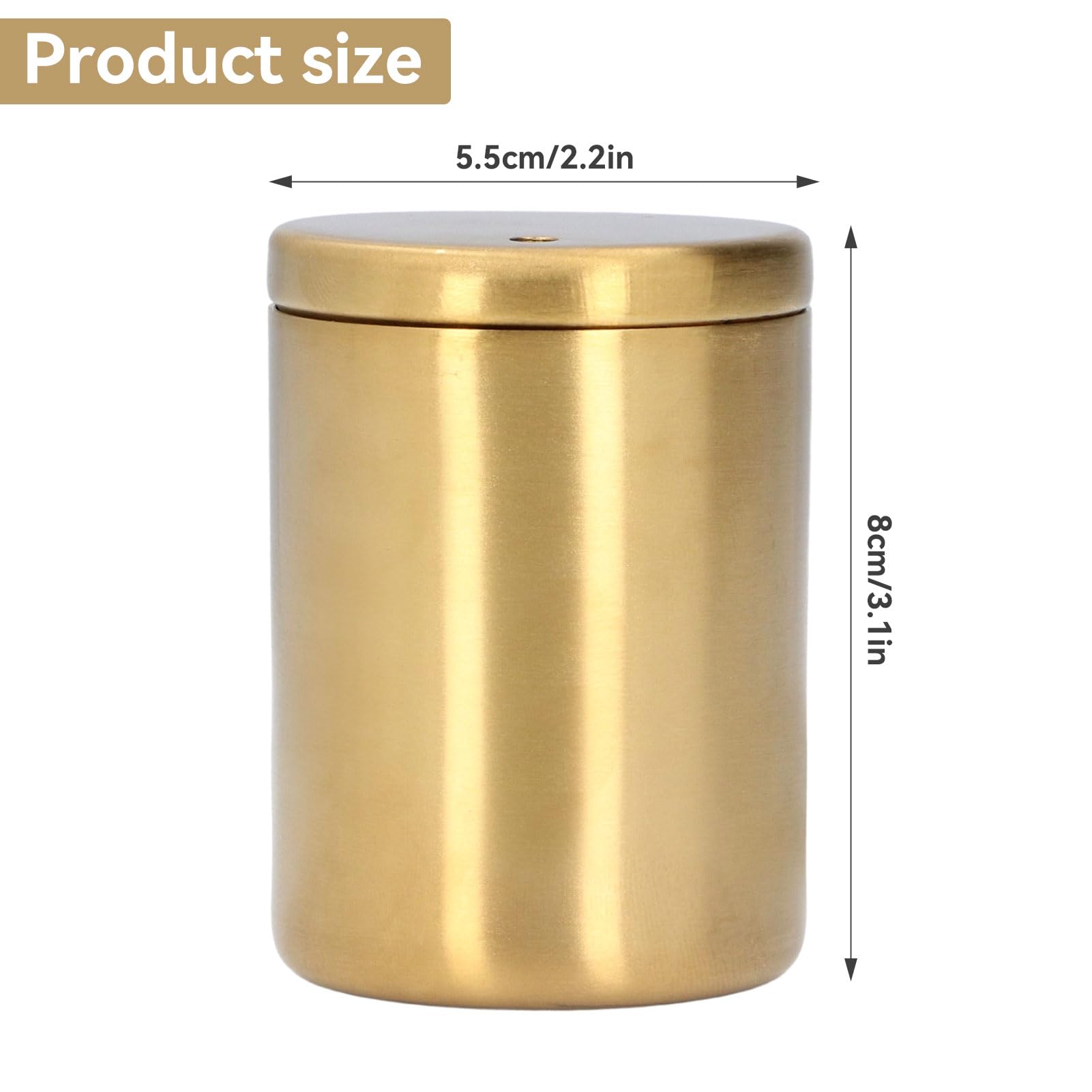 Toothpick Holder, 3.1x2.2in Stainless Steel Toothpick Holder Dispenser Pocket Toothpick Holder Metal Toothpick Storage Box for Table, Restaurant, Travel(Gold)