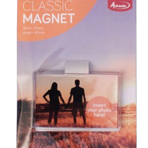 Adventa Personalised Photo Fridge Magnet, Takes 45 x 70mm or 1-3/4 x 2-3/4" Print, Clear