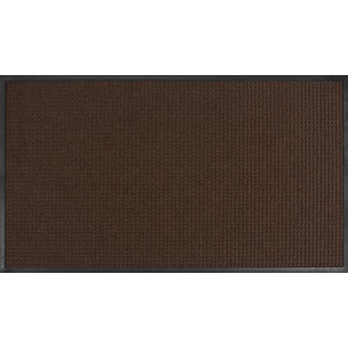 Amazon Basics Molded Carpet & Rubber Commercial Scraper Entrance Mat Square Pattern 3x5 Brown