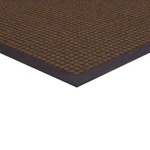 Amazon Basics Molded Carpet & Rubber Commercial Scraper Entrance Mat Square Pattern 3x5 Brown