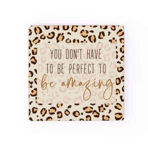 perfect to be amazing cheetah 2.75 x 2.75 wood inspirational refrigerator magnet