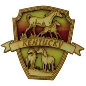 kentucky souvenir magnets, carved wood kitchen decor for fridge, whiteboards, 3.25 inches